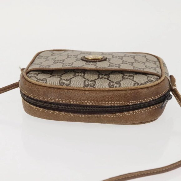 GUCCI GG Plus Supreme Shoulder Bag PVC Leather Beige Gold Auth th6320 - Picture 7 of 16